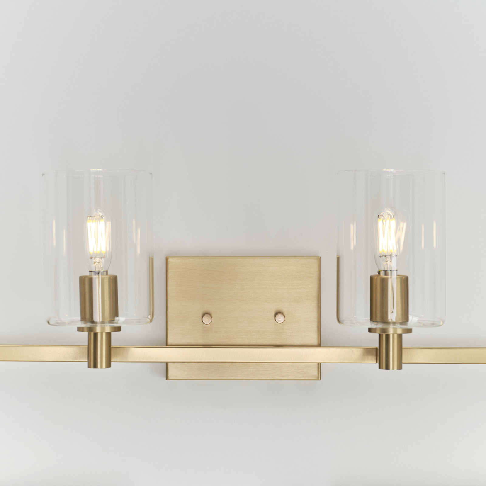 Haines 4 Light Transparent Dimmable Vanity Light, Satin Brass