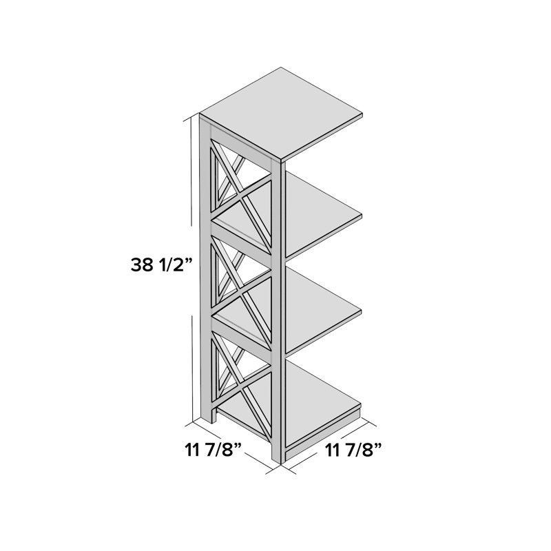 Darek 38.5" H x 12" W Corner Bookcase, White