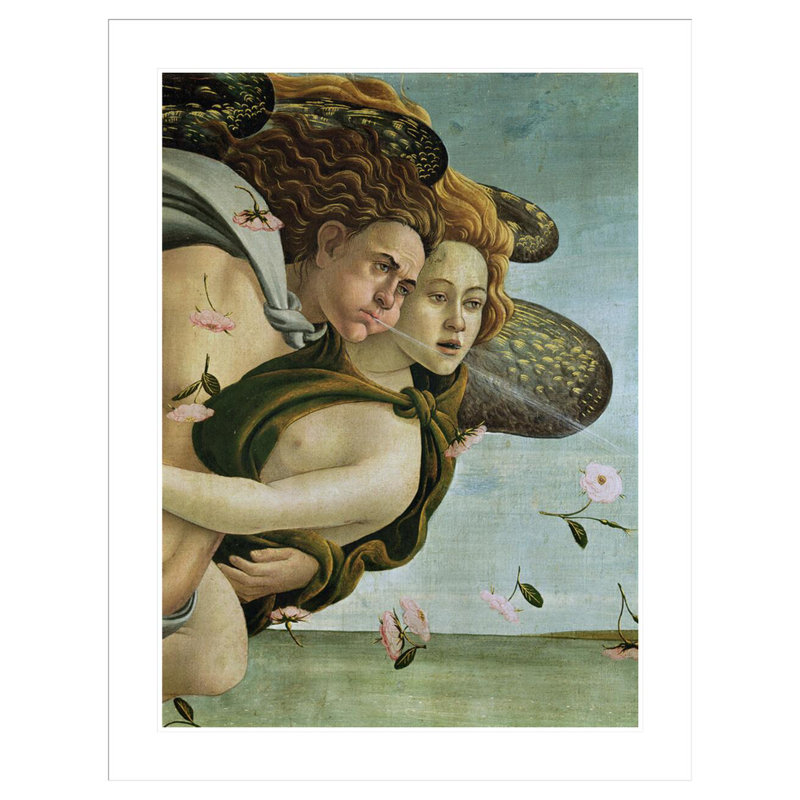 «Zephyr and Chloris», détail de «La naissance de Vénus» par Sandro Botticelli, impression giclée encadrée, 41.5" H x 32.26" W