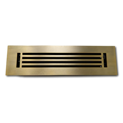 Madelyn Carter Solid Aluminum Linear Vent Cover with Damper - Floor & Wall Register