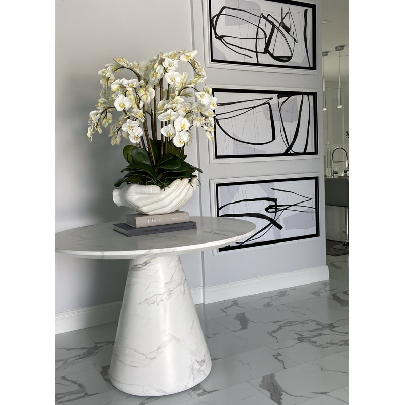Orchid Floral Arrangement in Vase, White