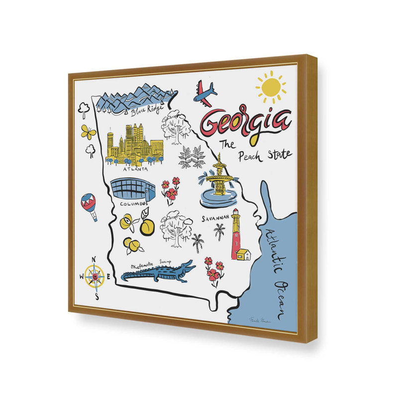 Reproduction d'art «Georgia» par Farida Zaman, H 30 po x l 30 po, Doré