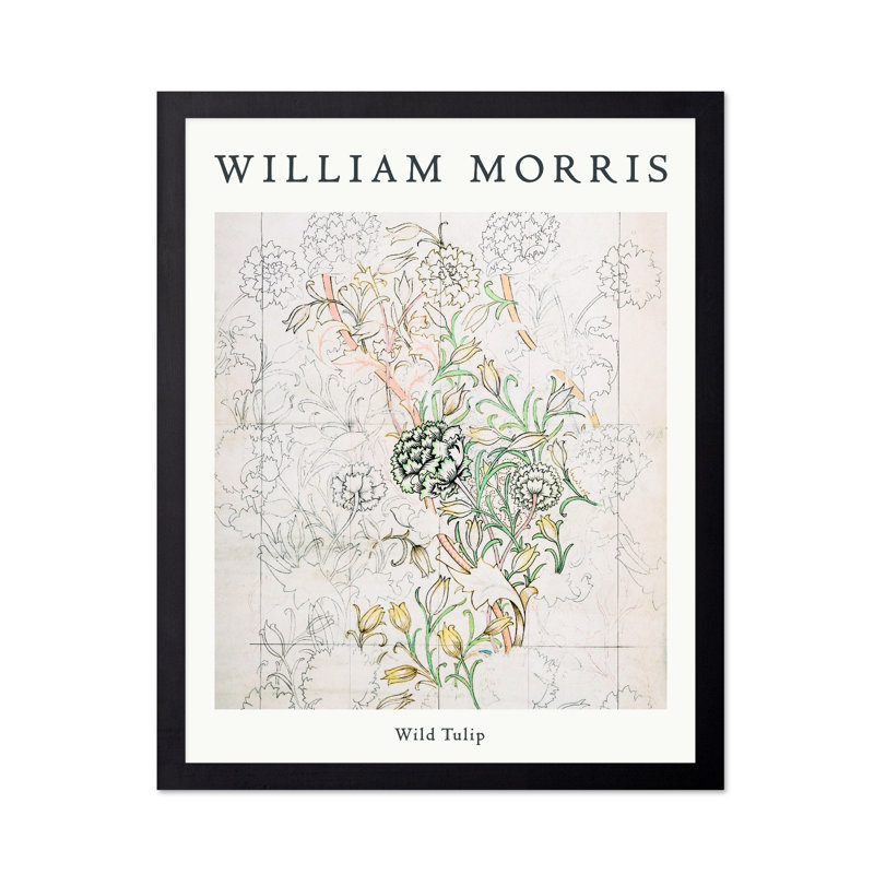 William Morris - tulipe sauvage No2, Black Framed, Poster, 16"H x 20"W