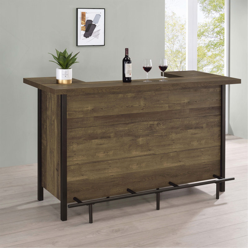 Rustic Oak Freestanding Home Bar