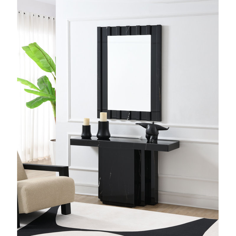 Console, finition miroir noir