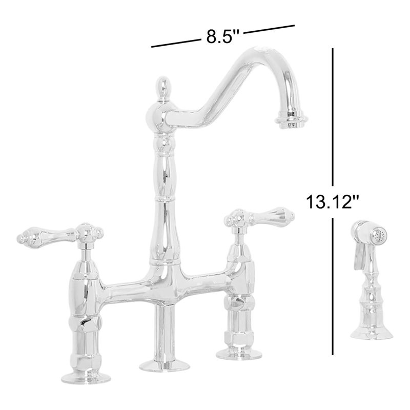 Chevington Kitchen Faucet with Side Spray, Chrome