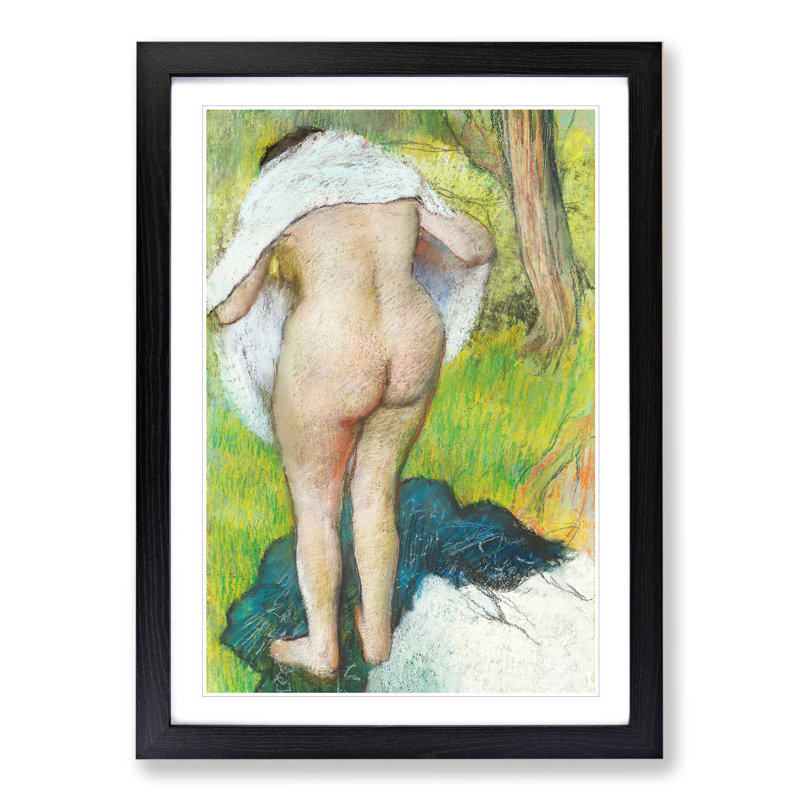 Drying by Edgar Degas - Picture Frame Painting, Black Framed, 48cm H x 36cm W x 2cm D