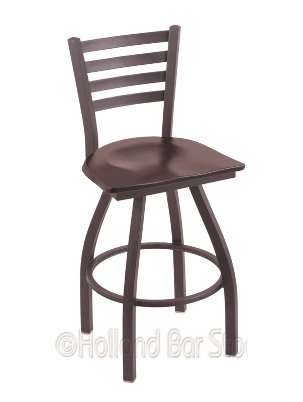 Tabouret de bar pivotant de 30" Evers, Étain, Érable cerisier foncé, Très haut (assise de 36 po de hauteur)