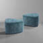 Repose-pieds carré à compression Caras bleu sans assemblage requis (ensemble de 2)-109286827
