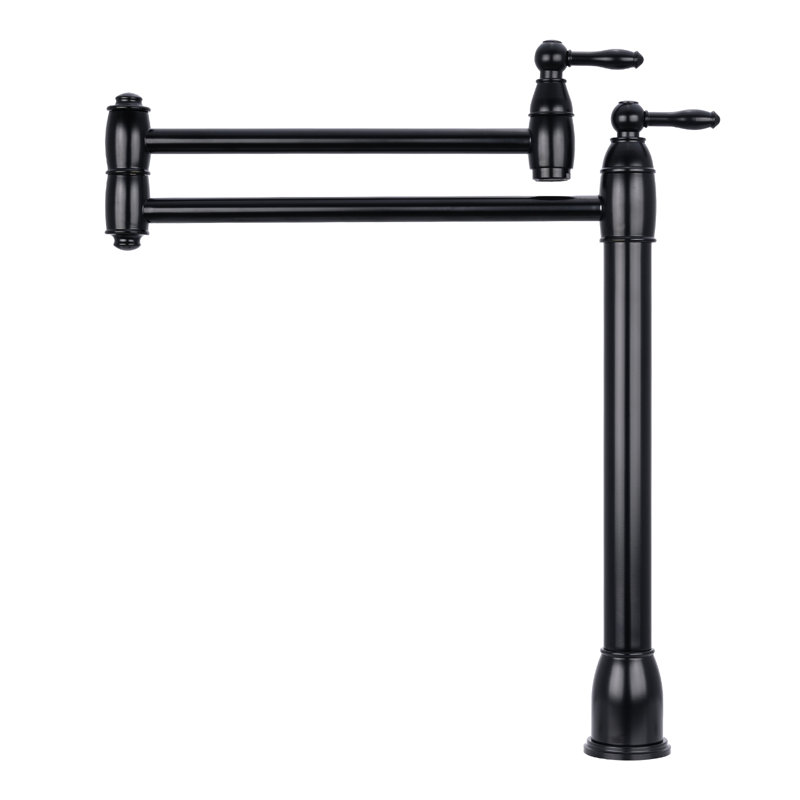 Matte Black Dual Handle High Arc Kitchen Faucet