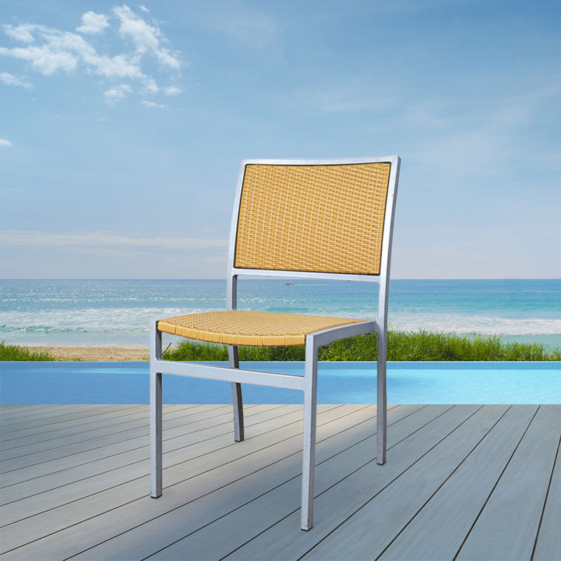 Chaise de patio empilable Hermosa, Naturel
