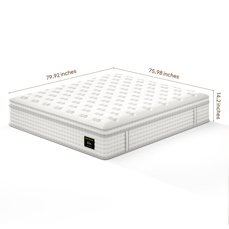 Matelas moyen 12 po / 14 po, matelas en mousse à mémoire de forme hybride, ressorts ensachés pour soulager la pression et isoler les mouvements