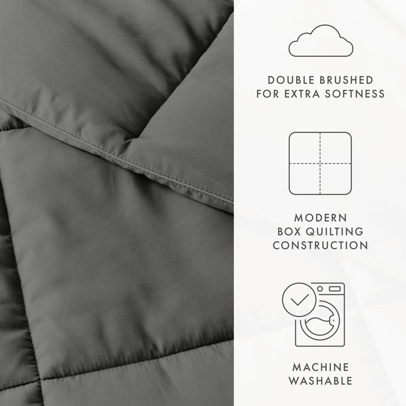 Gray Twin Down Alternative Microfiber Comforter Set