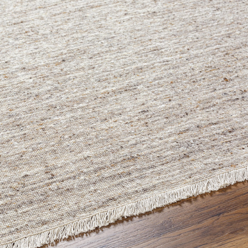 Wool Area Rug in Beige, Rectangle 8' x 10'