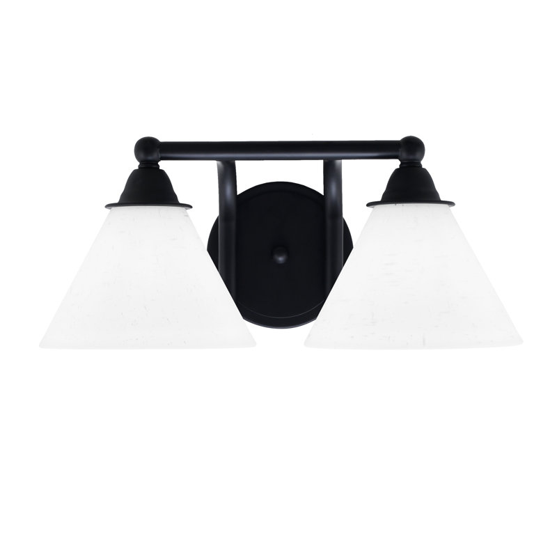 Paramount 2 Light Bath Bar Shown In Matte Black Finish With 7" White Muslin Glass