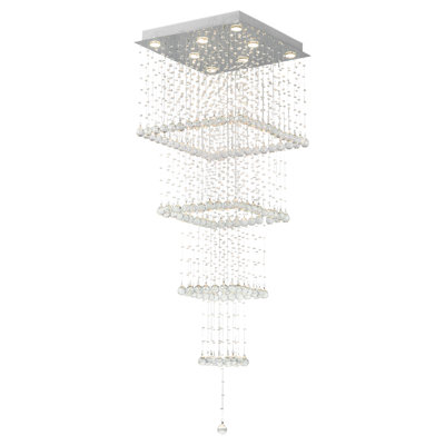 Plafonnier encastré à plusieurs niveaux 24 po 8 lumières lustre Seavey