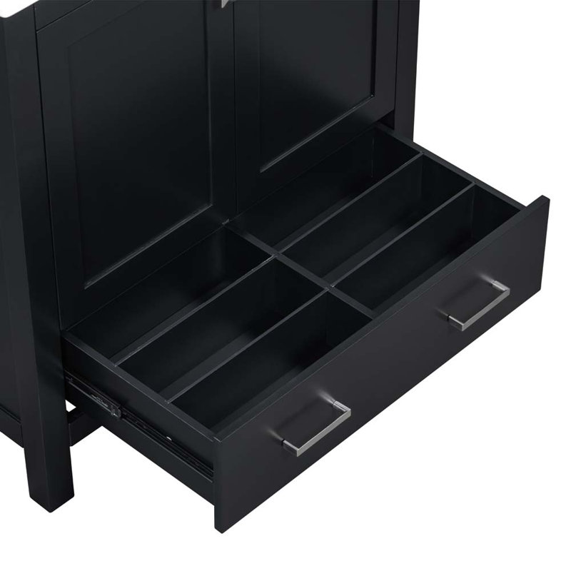 Meuble-lavabo noir 30 po avec lavabo simple, Noir