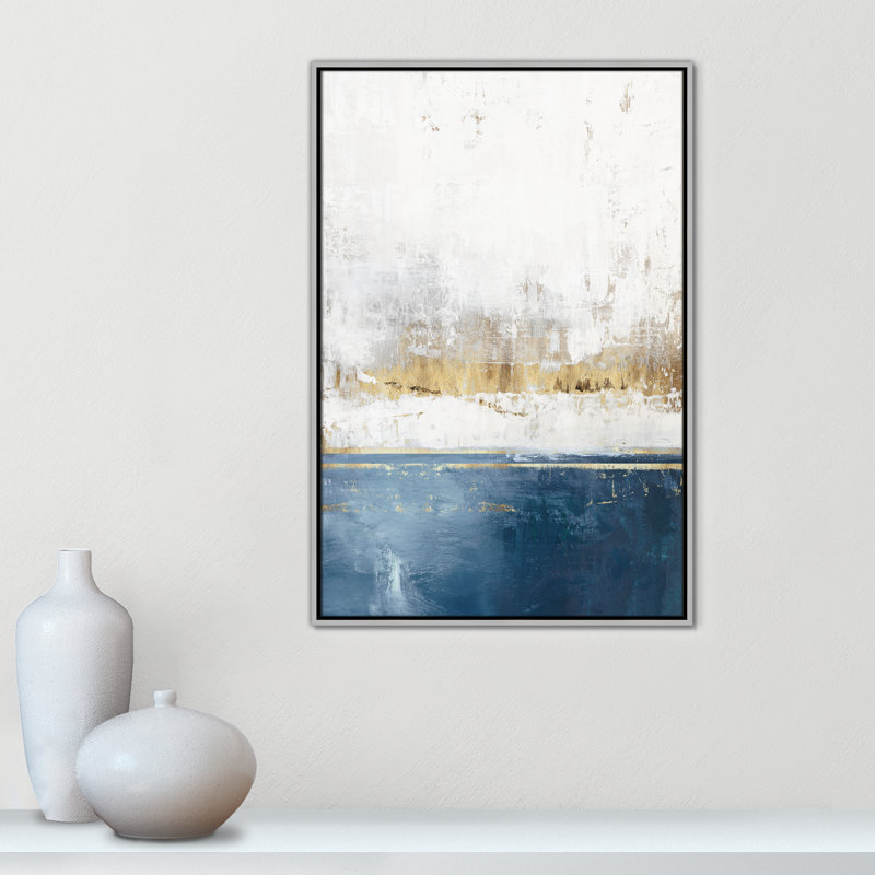 Golden Horizon II - reproduction de la version portrait par Casa Fine Arts, Argent, H 37,5 po x l 25,5 po