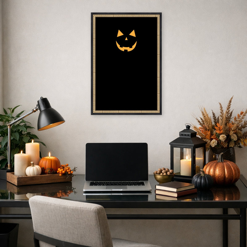 «Glowing Halloween Pumpkin» par Rosana Laiz Blursbyai, reproduction d'art sur toile encadrée, L 18 po x H 26 po