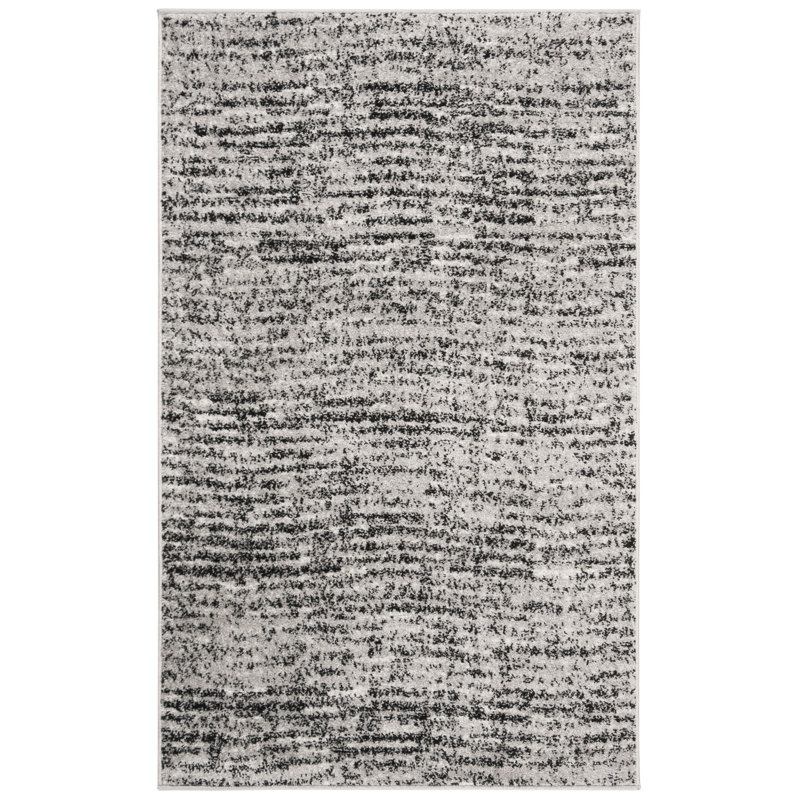Tapis noir / argenté Riebe, Rectangle 3 pi x 5 pi
