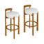 Tabouret de bar en bois à dossier bas et noyer (ensemble de 2 pièces)-1320430222
