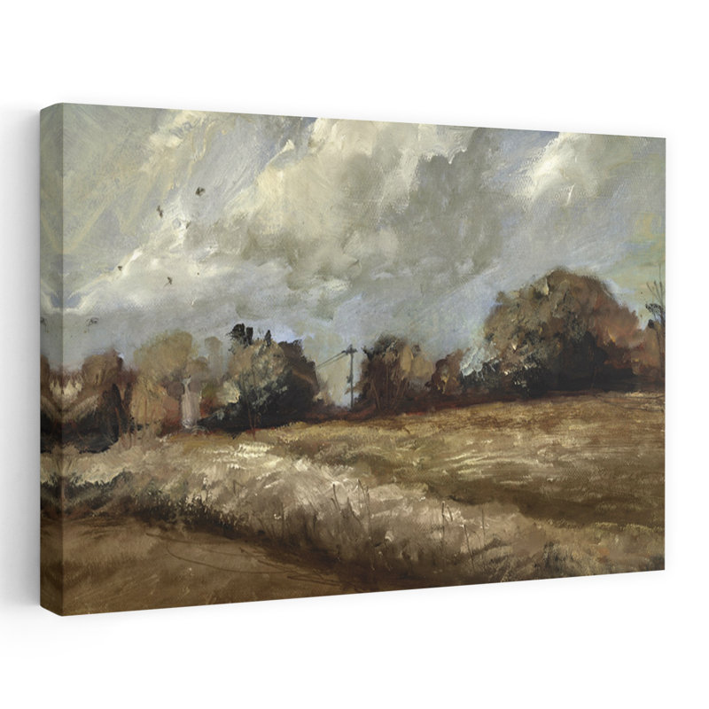 Oak Trees Abstract Contemporary Modern Landscape Nature Wall Art Print, 101.6cm H x 152.4cm W