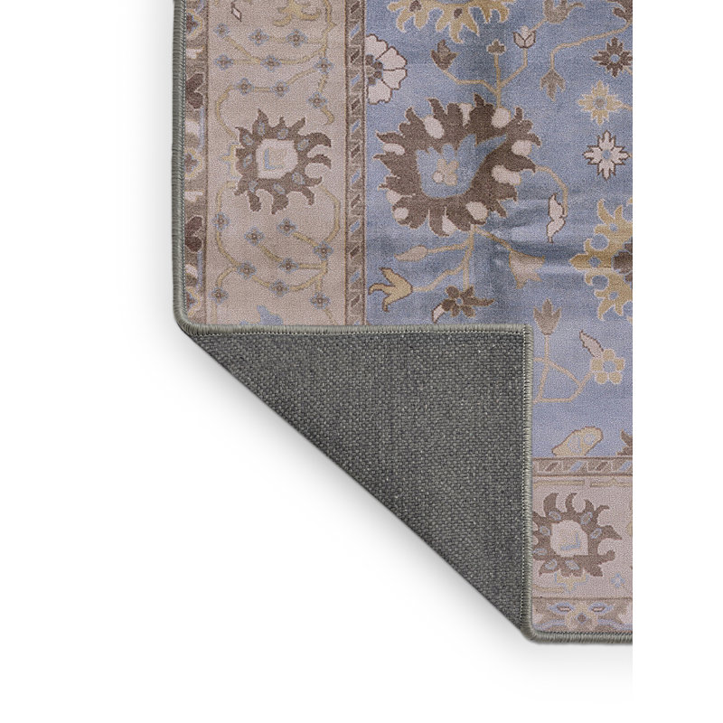 Tapis beige / bleu Calpurnia, Rectangle 5 pi x 7 pi