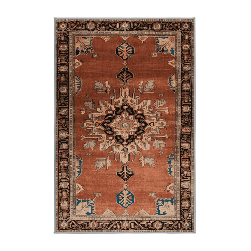 Tapis brun lavable à la machine, Rectangle 7 pi x 9 pi