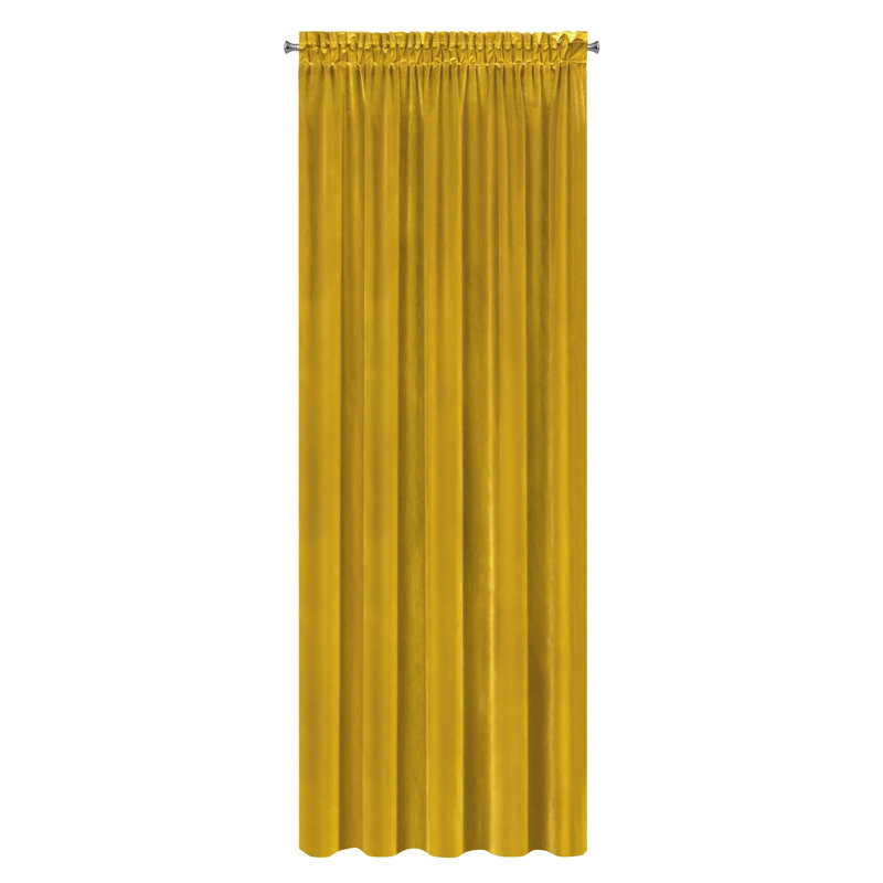 Emre Slot Top Blackout Curtain, Width 140 x Drop 270 cm, Mustard
