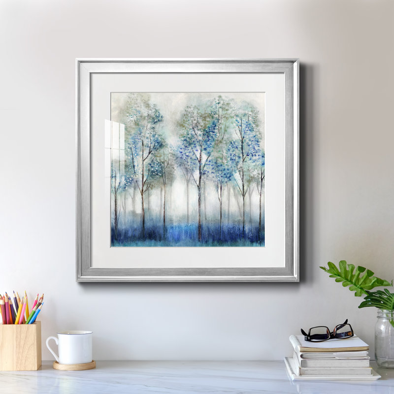 Forêt de rêve - peinture encadrée, Cadre argenté, H 22,5 po x l 22,5 po x P 1,5 po