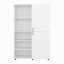 Armoire haute autoportante à deux portes avec tringle et tablettes intérieures, garde-robe compacte pour chambre à coucher