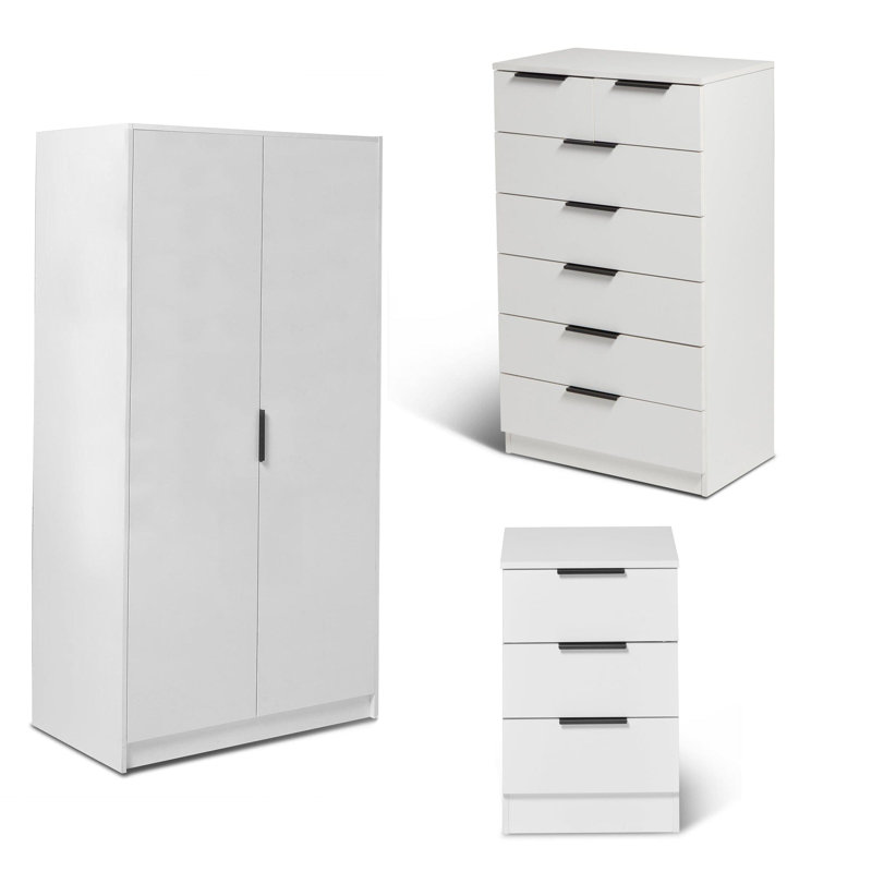 Glenhaven Manufactured Wood Wardrobe, Pure White