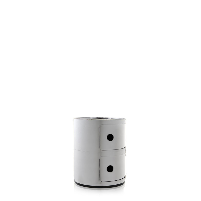 Precious Componibili Round Storage Modules, 2 Hi, Chrome