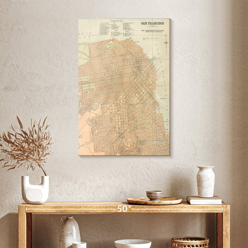 San Francisco Map, 36" H x 24" W