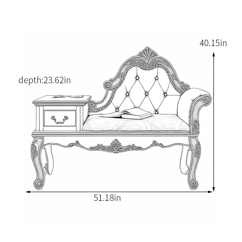 Chaise longue en similicuir durable, Orienté à droite