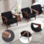 Ensemble de 2 fauteuils de salon modernes rembourrés en tissu Sherpa noir-639207003