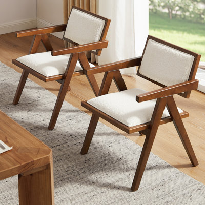 Chaise d'appoint de salle à manger avec accoudoirs rembourrés Retro