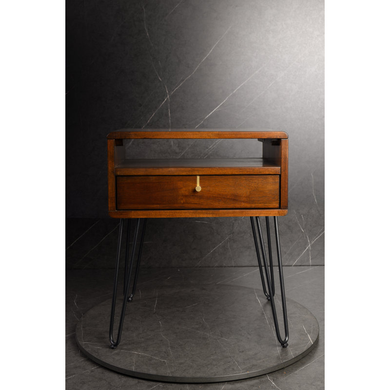 Marigold 48cm W Solid Wood Bedside Table