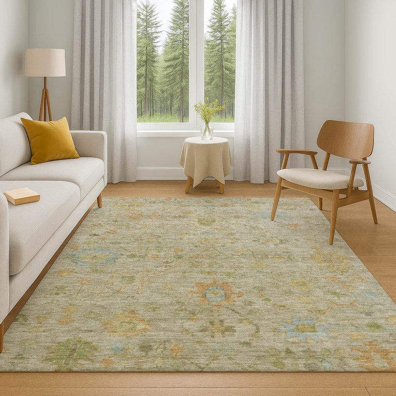 Premium Machine Washable Mayfield AMF1930 Global Rug, Rectangle 8' x 10'