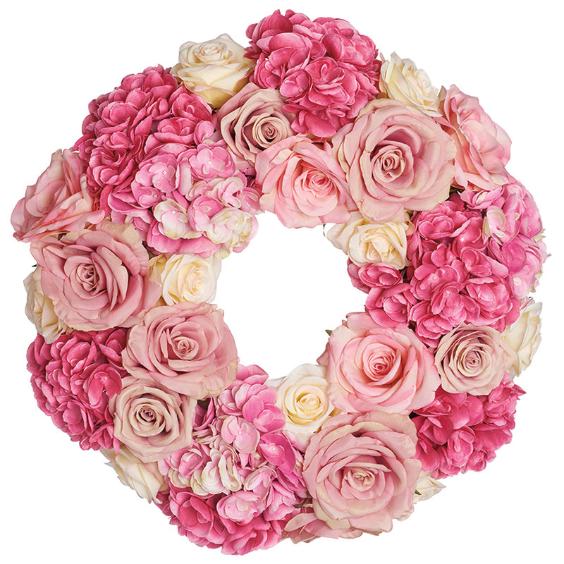 Couronne de rose / hortensia 18 po, paquet