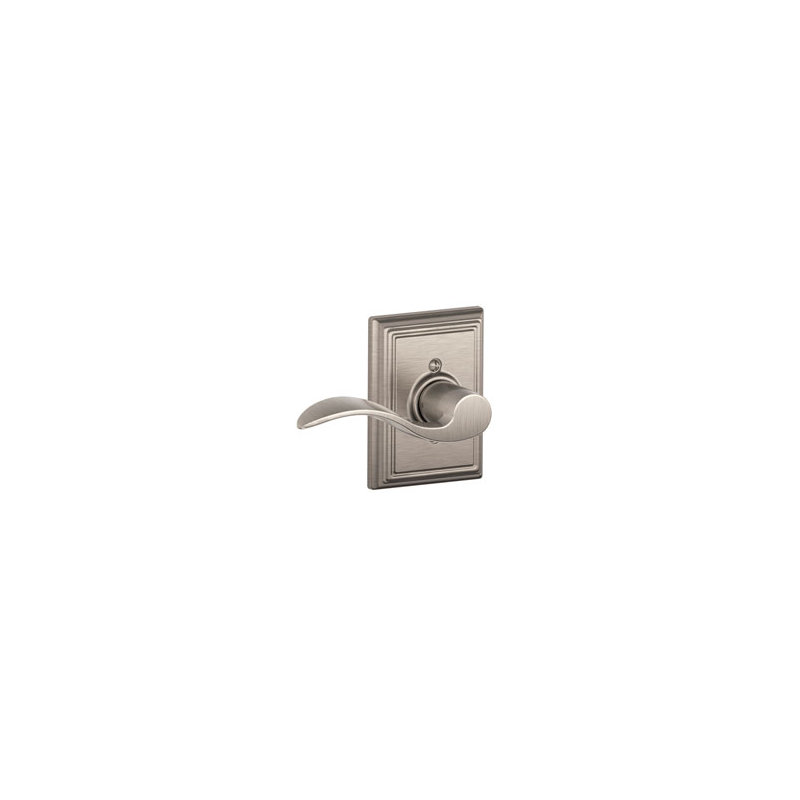 Accent Lever with Addison Trim Non-Turning Lock, Satin Nickel, Right Hand