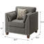 Chaise d'appoint polyvalente gris anthracite avec 3 coussins et garniture cloutée élégante