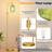 Dimmable Glass Floor Lamp For Living Room, Modern Gold Standing Lamp With Green Ribbed Glass Lampshade & Knob Dimmer, Arc Tall Lamp For Bedroom Office Reading Room, 2700K Led Bulb Included