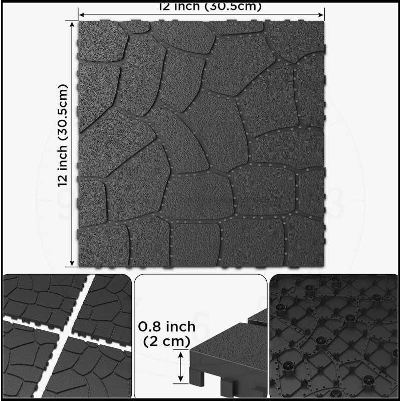 Versatile Interlocking Patio Deck Tiles for Outdoor Spaces, Enhancing Beauty and Functionality., Gray