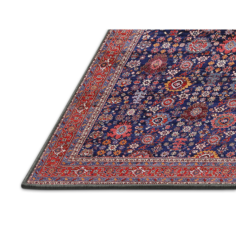 Tapis oriental bleu / rouge, Rectangle 5 pi x 7 pi