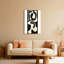 Ensemble de 1 tableau sur toile tendue, formes fluides abstraites en noir et blanc-1680662977