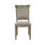 De 2 chaises d'appoint de salle à manger - structure en bois massif, finition laiteuse grise, chaise rembourrée pour le confort 2 pièces, bois, assise rembourrée-207109735