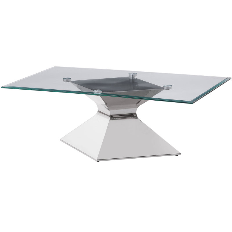 Table basse d'appoint avec plateau en verre