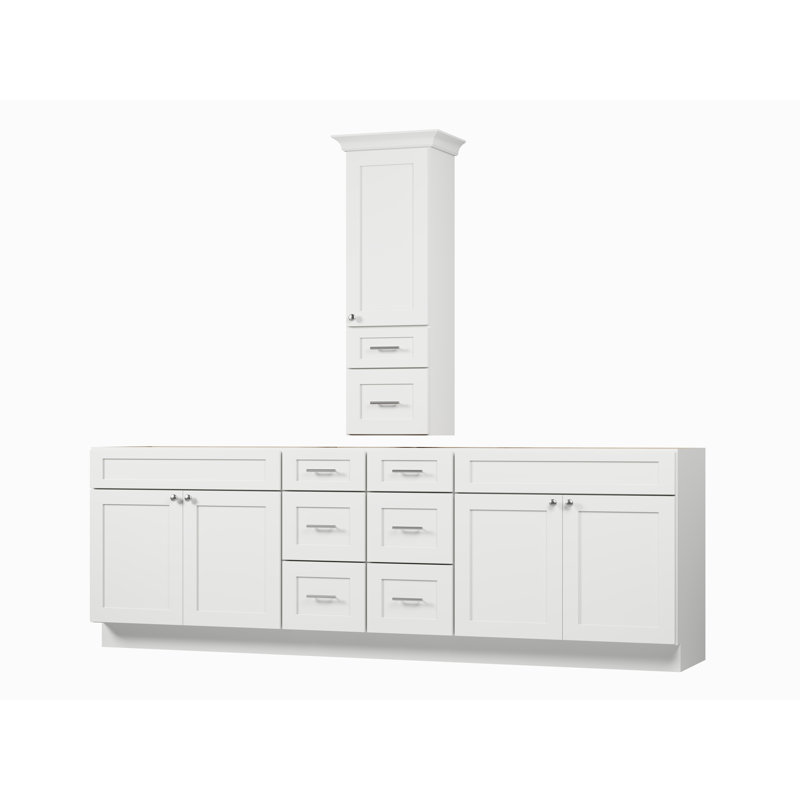 Ensemble de meuble-lavabo double 102 po avec comptoir Disar, Blanc