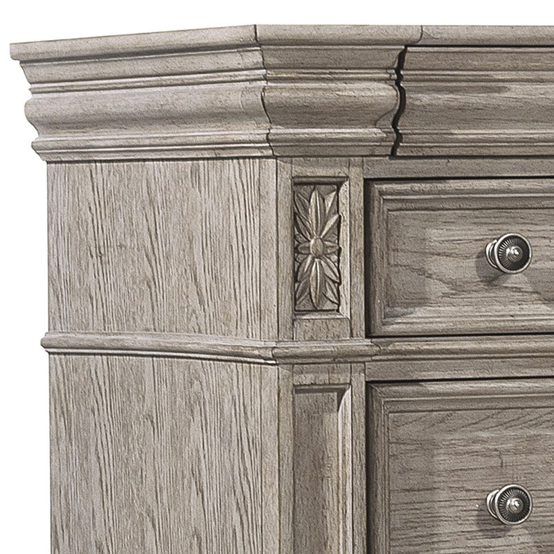 Kingsbury French Gray 6-Drawer Chest with Pewter Knobs